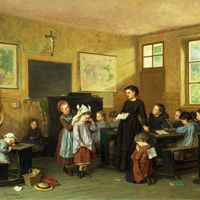 Les écoliers coquins par Théophile Emmanuel Duverger (1821-1898)
