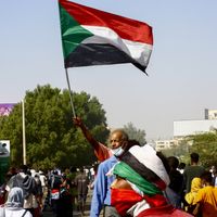 Une manifestation pour demander le rétablissement du régime civil à Khartoum, Soudan, 9 janvier 2022
