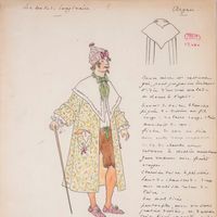 Maquette du costume d’Argan par Marcel Mültzer.