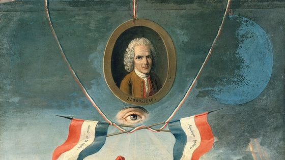 Allégorie de la Révolution avec un portrait en Médaillon de Jean-Jacques Rousseau par Nicolas-Henri Jeaurat de Bertry en 1794 ©Getty - Photo Josse/Leemage