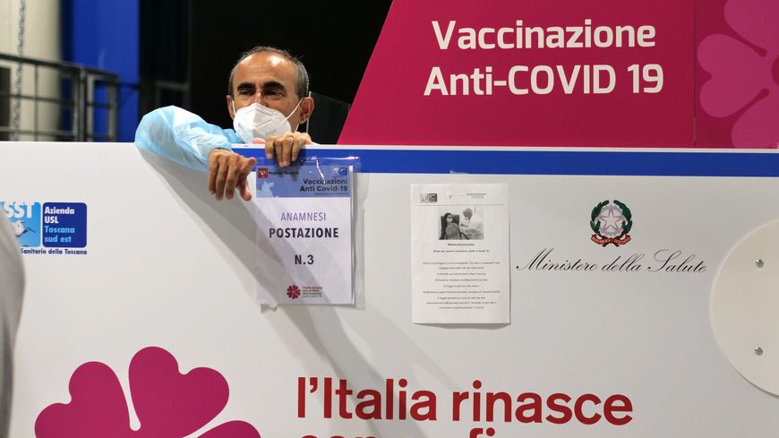 Dans un centre de vaccination en Toscane, le 29 aout 2021.