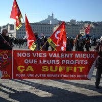 Manifestation pour l'augmentation des salaires à Marseille le 27 janvier 2022.