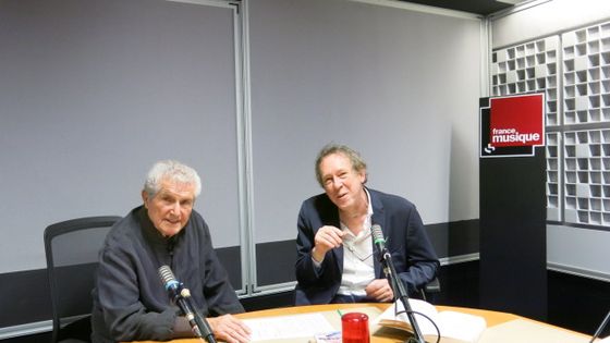 France Musique, studio 361 ... Le réalisateur Claude Lelouch & le producteur Benoît Duteurtre ©Radio France - Annick Haumier / RF