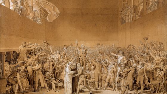 "Le Serment du Jeu de paume", tableau inachevé de Jacques-Louis David, composé entre 1791 et 1792. ©Getty - Photo by Leemage/Corbis via Getty Images