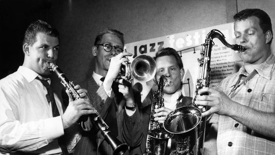 Rolf Kühn, Carlo Bohländer, Franz von Klenck et Hans Koller en 1956 au Deutsche Jazz (Ullstein Bild) ©Getty - Ullstein Bild