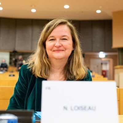 L'eurodéputée Nathalie Loiseau au Parlement européen, en mars 2021.