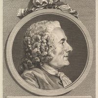 Portrait d'Esprit-Joseph-Antoine Blanchard en 1767. Eau forte d'Augustin de Saint-Aubin (1736–1807).