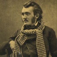 Photo de l'illustrateur, caricaturiste, peintre, lithographe et sculpteur Gustave Doré en 1863.
