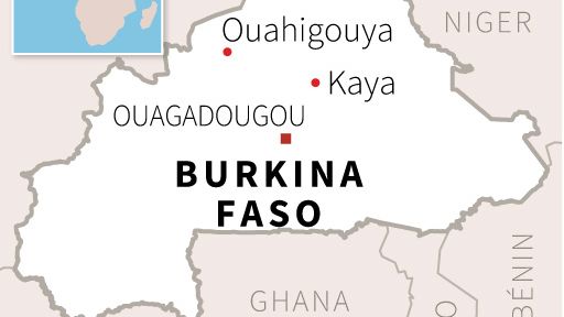 Carte du Burkina Faso localisant la capitale Ouagadougou et les villes de Kaya et Ouahigouya ©AFP - Sophie RAMIS