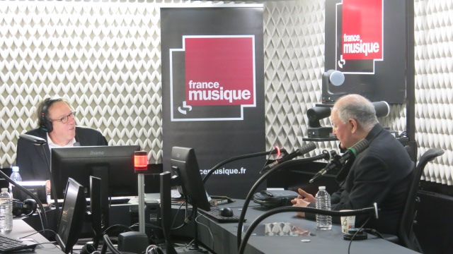 France Musique, 18 décembre 2021, studio 451 ... Benoît Duteurtre & Claude Lemesle (g. à d.)