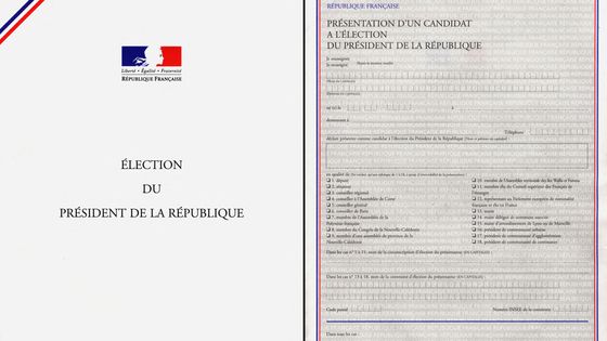 Formulaire de parrainage fourni par le Conseil constitutionnel pour les candidats ©AFP - DSK / AFP