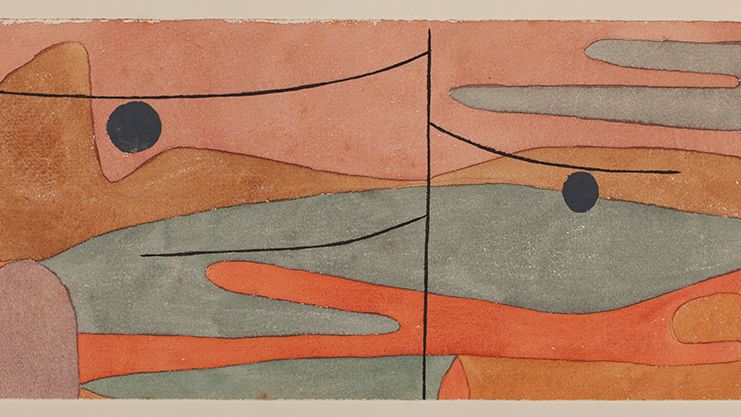 Paul Klee, Zweifrucht-Landschaft II (Paysage aux deux fruits II), 1935, 49. Gouache sur papier ; 13 x 33 cm.