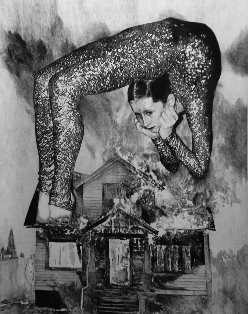 "La maison dans la maison" 2m x 1m50 papier sur crayon