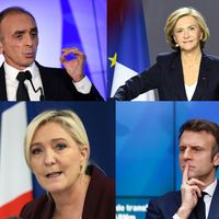 Eric Zemmour, Valérie Pécresse, Marine Le Pen et Emmanuel Macron