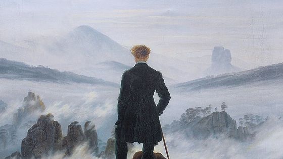 Le Voyageur contemplant une mer de nuages de Caspar David Friedrich