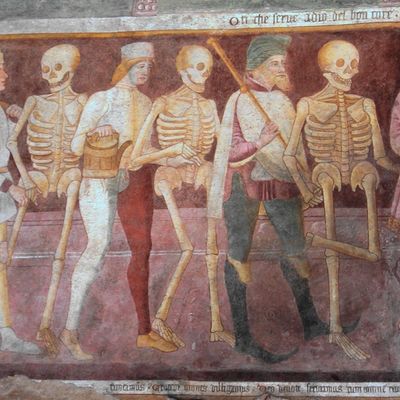 Détail de la Danse macabre de Clusone (Italie).