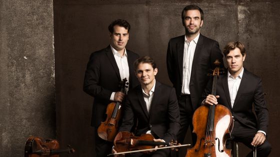 Le Quatuor Modigliani : (g-d) Amaury Coeytaux - Loïc Rio - Laurent Marfaing - François Kieffer - © Photo by Luc Braquet / Mirare