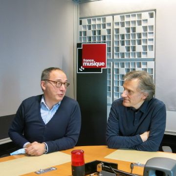 France Musique, studio 361 ... Jean-Philippe Thiellay, Président du Centre National de la Musique & Le producteur Philippe Venturini (g. à d.)