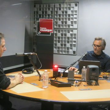 France Musique, studio 361 ... Le compositeur Karol Beffa & Le producteur Philippe Venturini (g. à d.)