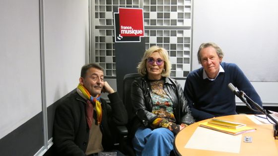 France Musique, studio 361 ... Marc Voinchet, Amanda Lear & Benoît Duteurtre (g. à d.) ©Radio France - Annick Haumier / RF