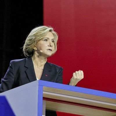 La candidate LR à la présidentielle Valérie Pécresse en meeting, le 13 février 2022, au zénith à Paris.