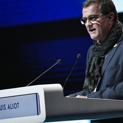 Le maire de Perpignan, Louis Aliot, lors du meeting de campagne de Marine Le Pen à Reims (Marne), le 5 février 2022.