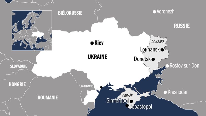 Carte de l'Ukraine et de sa région.