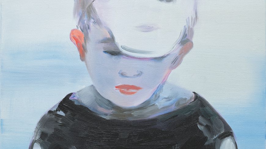 Garçon au squelette, 2012. Huile sur toile, 55x45 cm. Collection particulière, Paris