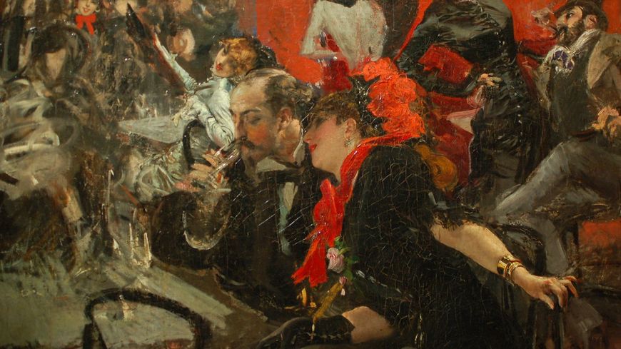 Scène de fête au Moulin Rouge