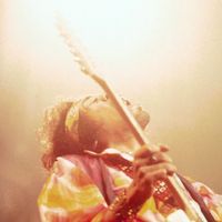 Jimi Hendrix en concert au Royal Albert Hall de Londres le 24 février 1969