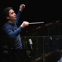 Le chef d'orchestre vénézuélien Gustavo Dudamel à Barcelone en mars 2021