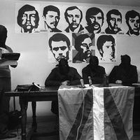 Sud de la France, décembre 73,un commando de l'ETA s'adresse à la presse