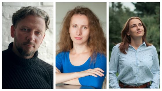 Les compositeurs ukrainiens Maxiim Kolomiiets, Anna Korsun et Anna Arkushyna - Aucun