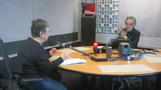 France Musique, studio 361 ... Catherine Cessac, directrice de recherche émérite au CNRS & le producteur Philippe Venturini (g. à d.) ©Radio France - Annick Haumier / RF