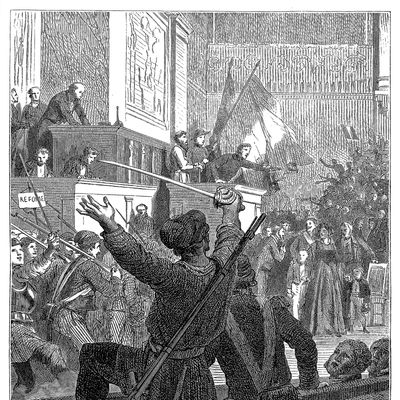 Révolution de 1848, un soulèvement populaire pour forcer l’abdication du roi Louis-Philippe.
