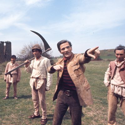 Pier Paolo Pasolini sur le tournage de son film "Décaméron" en avril 1971.