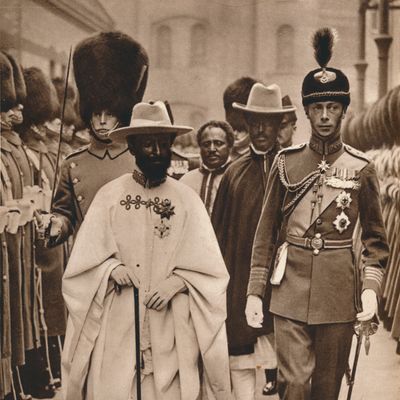 Ras Tafari, Prince Regent d'Ethiopie (Empereur Haile Selassie) et le Duke of York, 1924