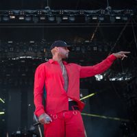 Booba lors d'un concert aux Vieilles Charrues en 2019