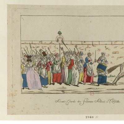 Avant-garde des femmes allant à Versailles, estampe, Paris, 1789