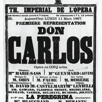 Affiche de la première représentation de Don Carlos à Paris en 1867