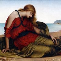 Ariadne in Naxos 1877, de Evelyn De Morgan (1855 -1919).