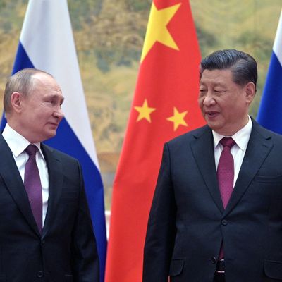 Vladimir Poutine et Xi Jinping à Pékin le 4 février 2022