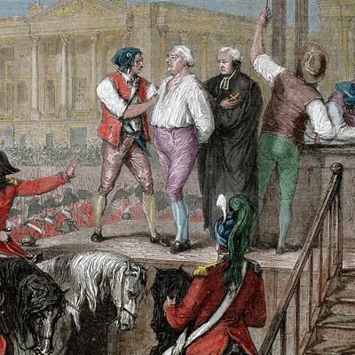 Durant la Révolution française, l'exécution du roi Louis XVI le 21 janvier 1793 à Paris.