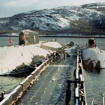 Le sous-marin Koursk stationné dan la mer de Barents (Russie)