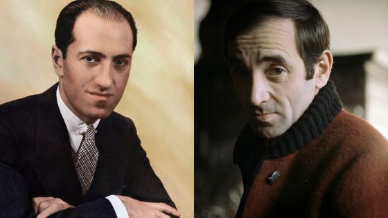 Portraits de Goerge Gerswhin et de Charles Aznavour en 1972. - Bettmann/STILLS/Gamma-Rapho via Getty Images