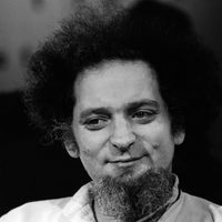 Portrait du verbicrucite français Georges Perec, circa 1980.
