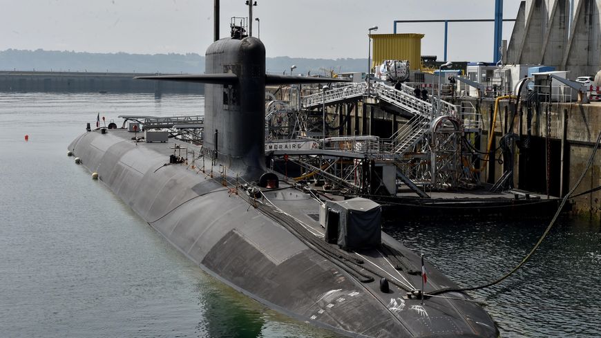 Le sous-marin nucléaire lanceur d'engins "Le Téméraire", en 2016 à l'Ile Longue, en Bretagne.