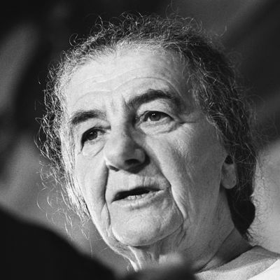 Golda Meir lors d'une conférence de presse à Washington le 23 septembre 1970.