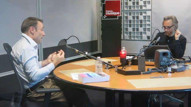 France Musique, studio 361 ... Jérôme Rossi, compositeur de musiques de films & le producteur Philippe Venturini (g. à d.)