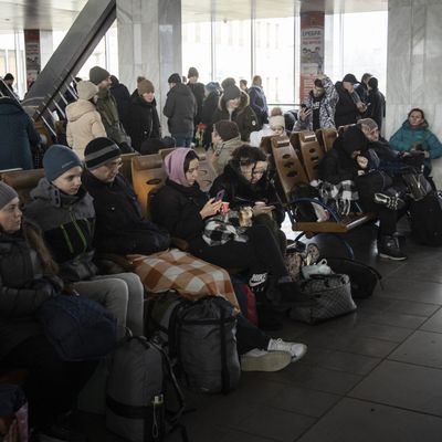 La gare de Kiev le 8 mars 2022. 1,5 million d'habitants ont déjà quitté la ville.